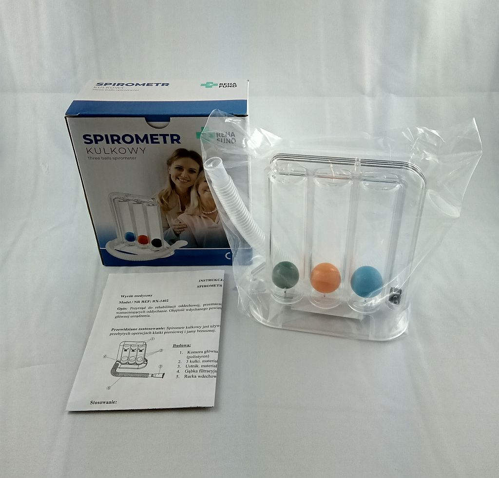 Reha Fund -Spirometr Spirometr kulkowy, trenażer oddechowy RX-1402 Reha Fund